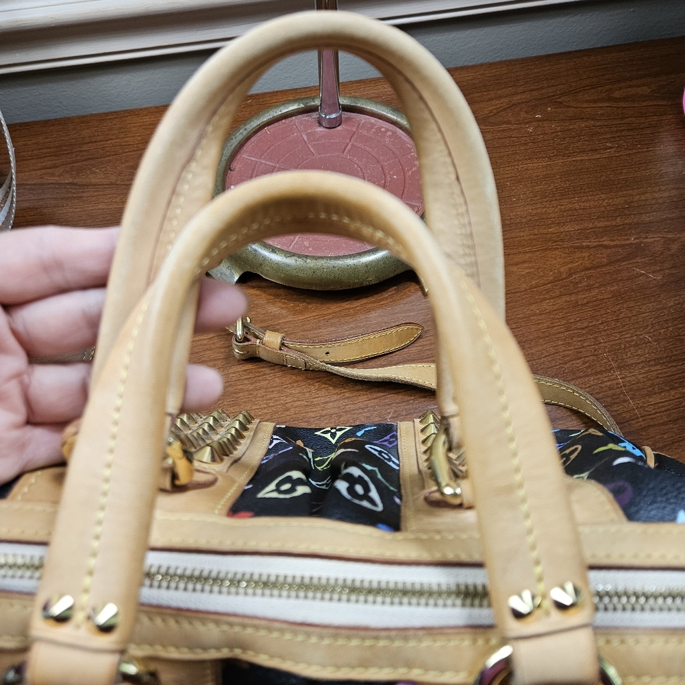 Auth louis vuitton Courtney Multicolor Pm / Mm Black - Picture 5 of 14